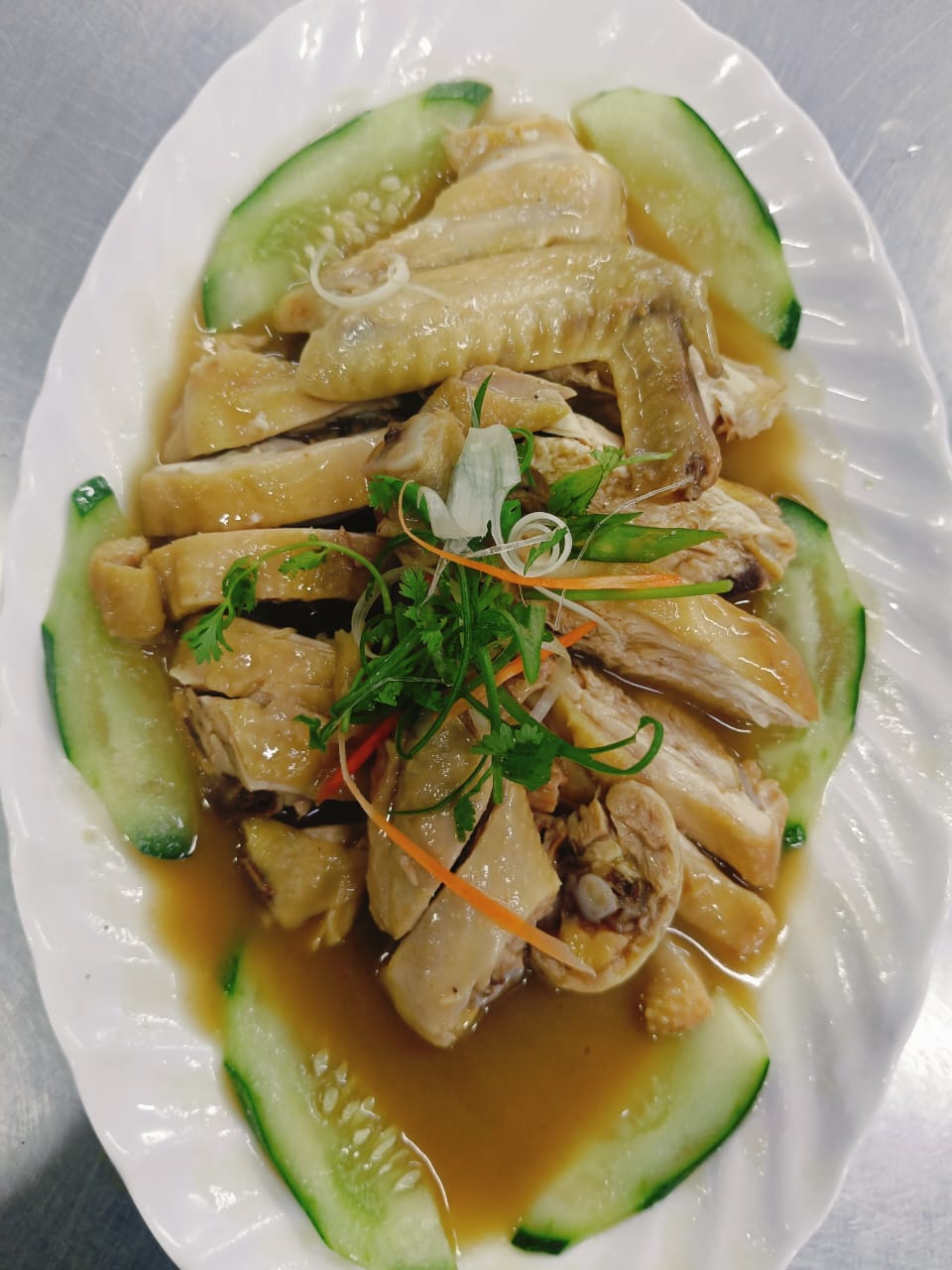 蒸童子甘榜鸡 Steam Kampung Chicken